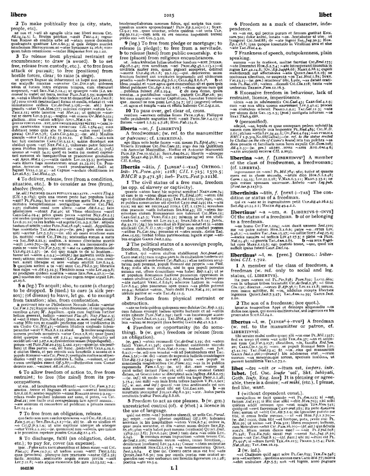 Page from the Oxford Latin Dictionary