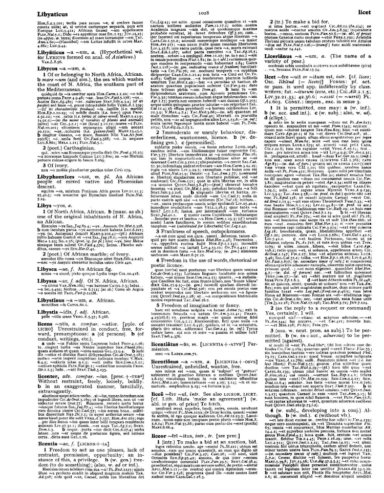 Page from the Oxford Latin Dictionary