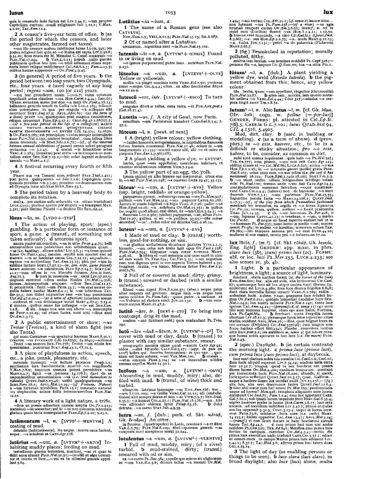 Page from the Oxford Latin Dictionary