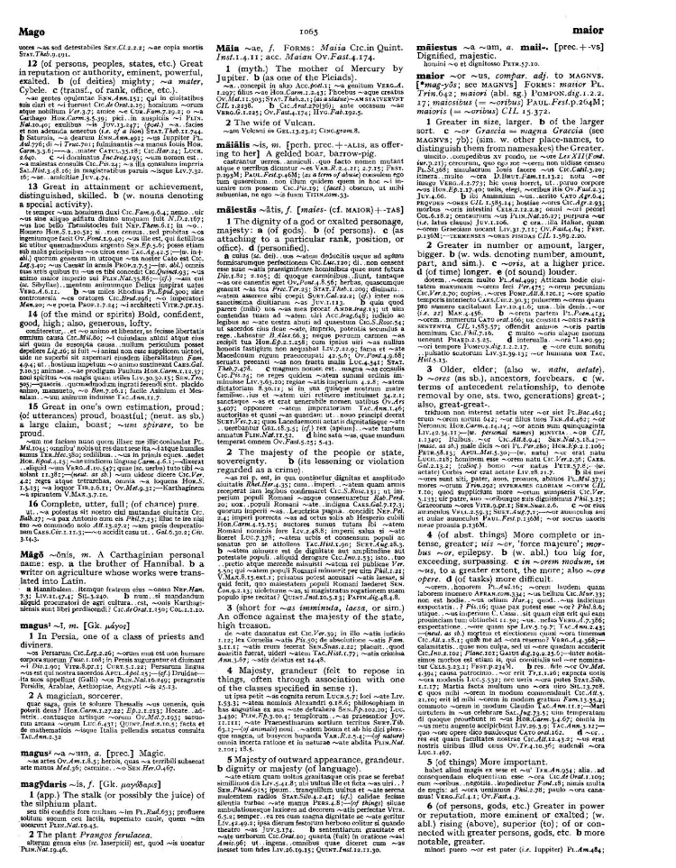 Page from the Oxford Latin Dictionary