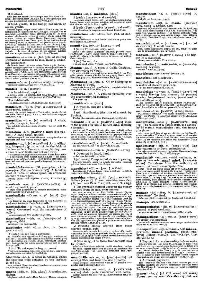 Page from the Oxford Latin Dictionary