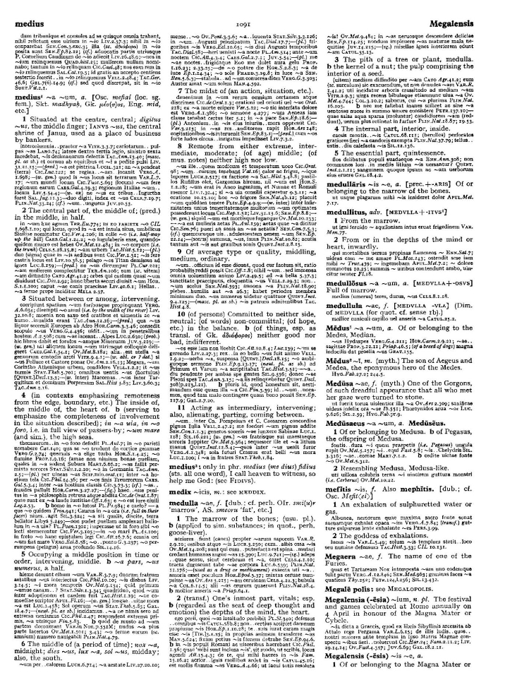 Page from the Oxford Latin Dictionary