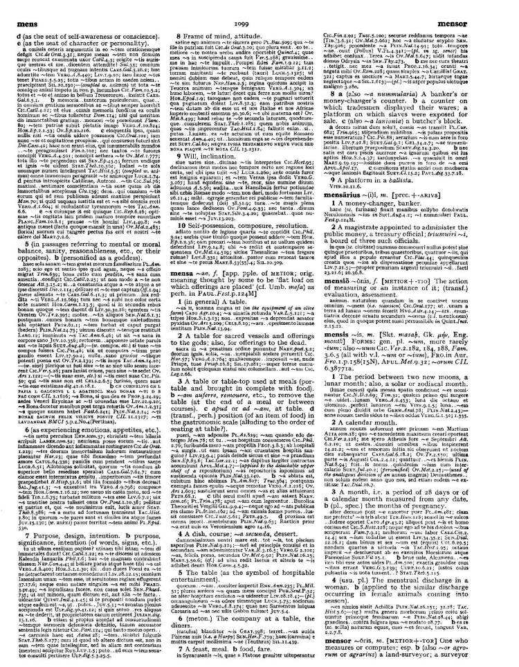 Page from the Oxford Latin Dictionary