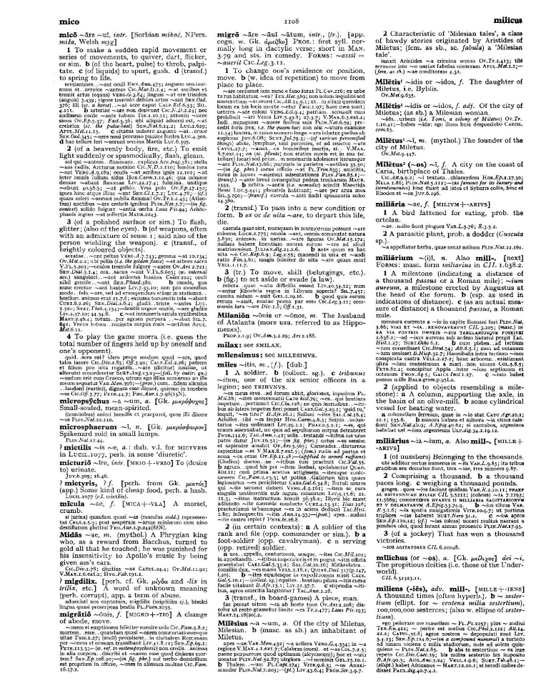 Page from the Oxford Latin Dictionary