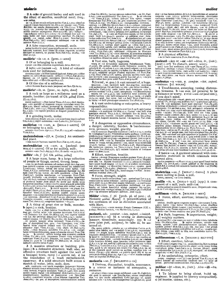 Page from the Oxford Latin Dictionary