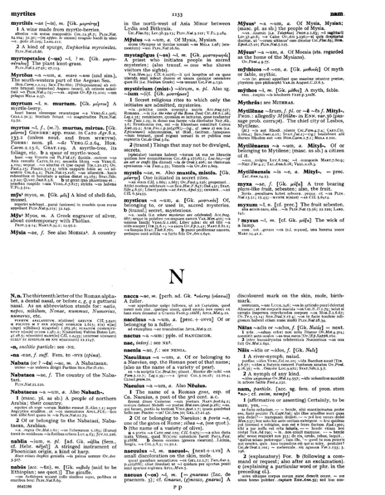 Page from the Oxford Latin Dictionary