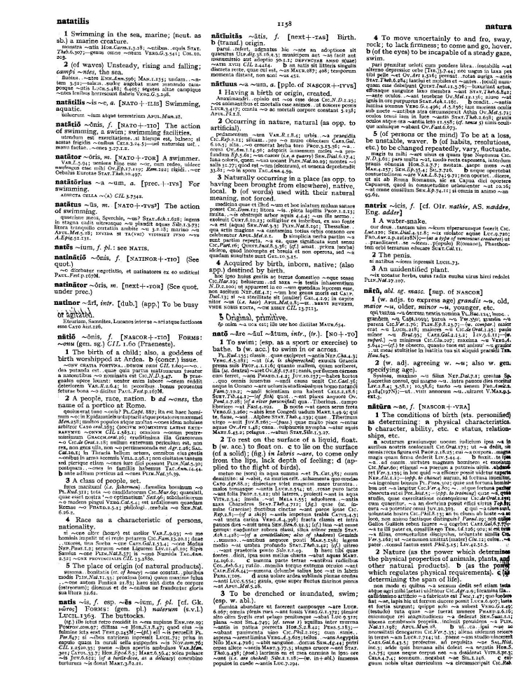 Page from the Oxford Latin Dictionary