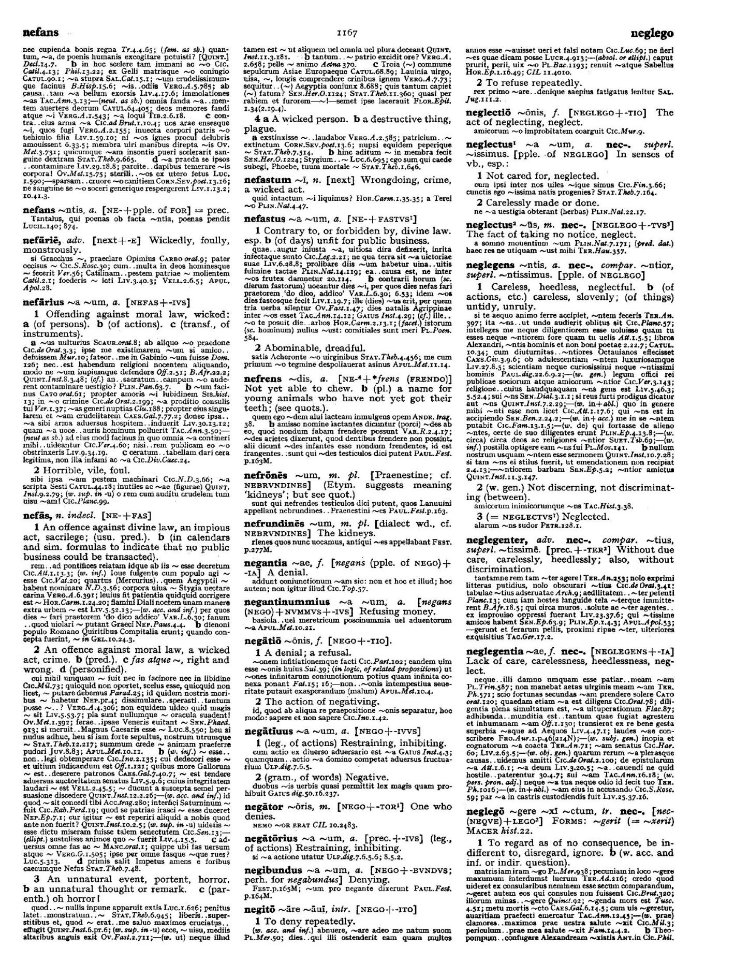 Page from the Oxford Latin Dictionary