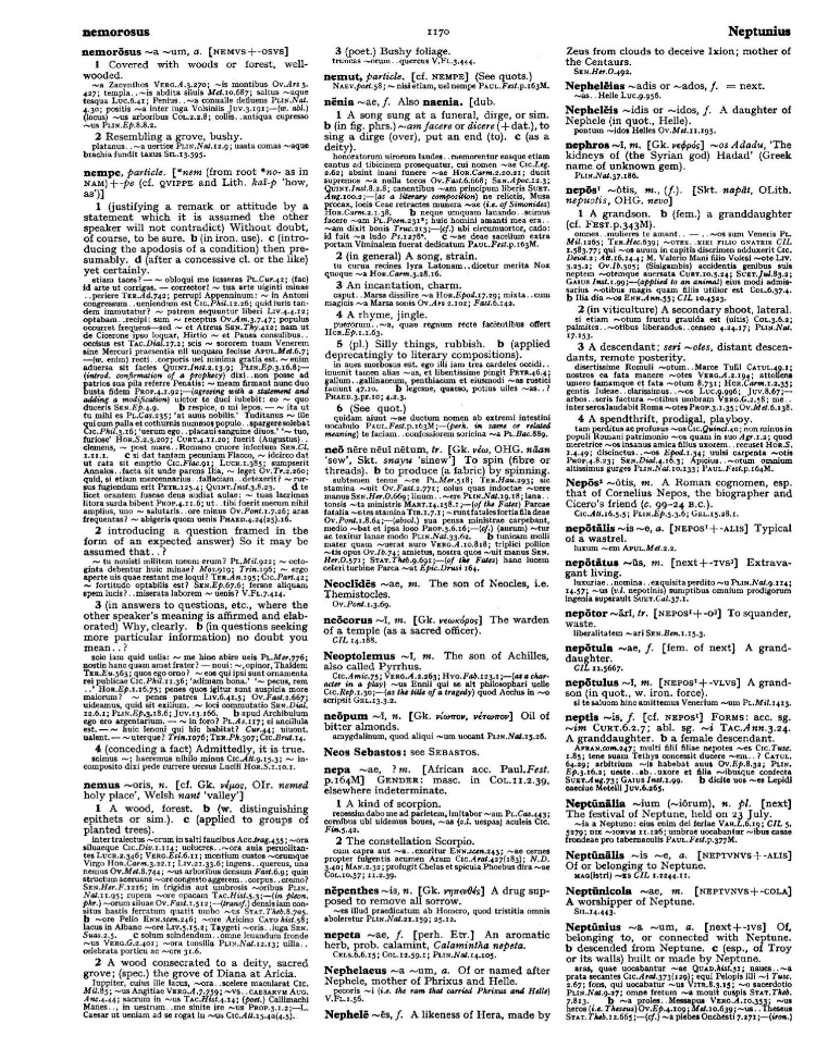 Page from the Oxford Latin Dictionary