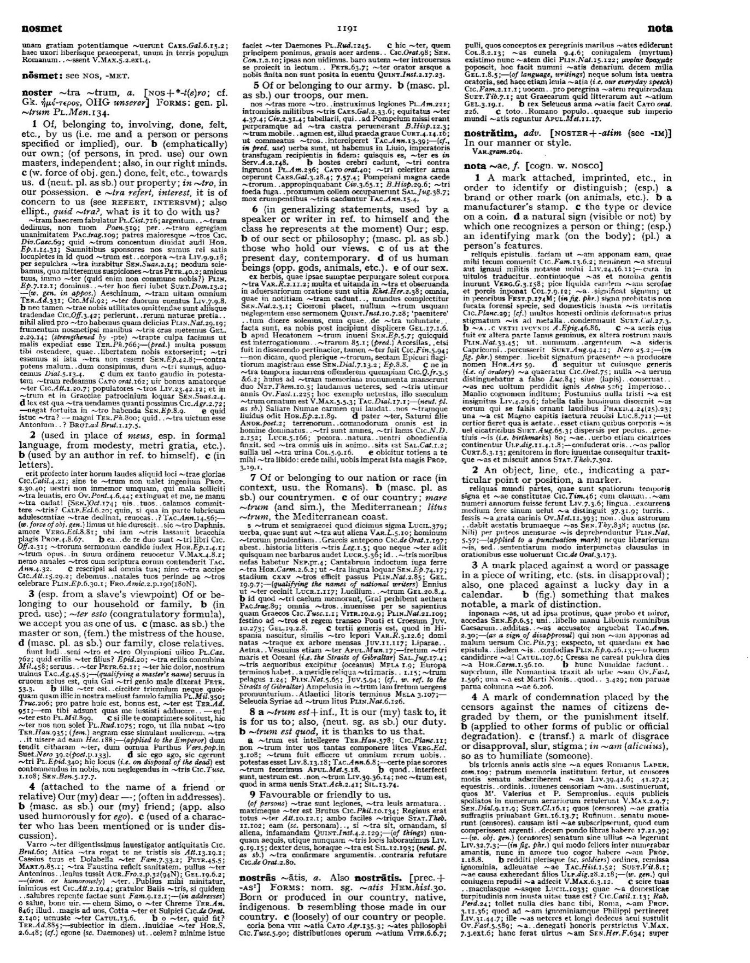 Page from the Oxford Latin Dictionary