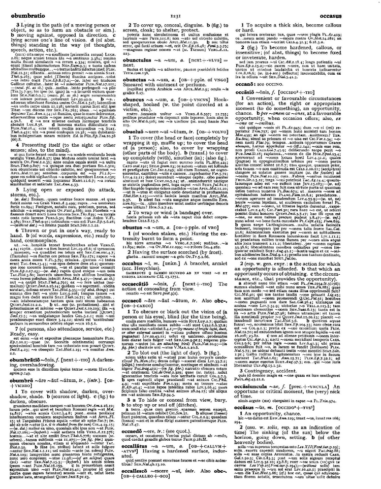 Page from the Oxford Latin Dictionary