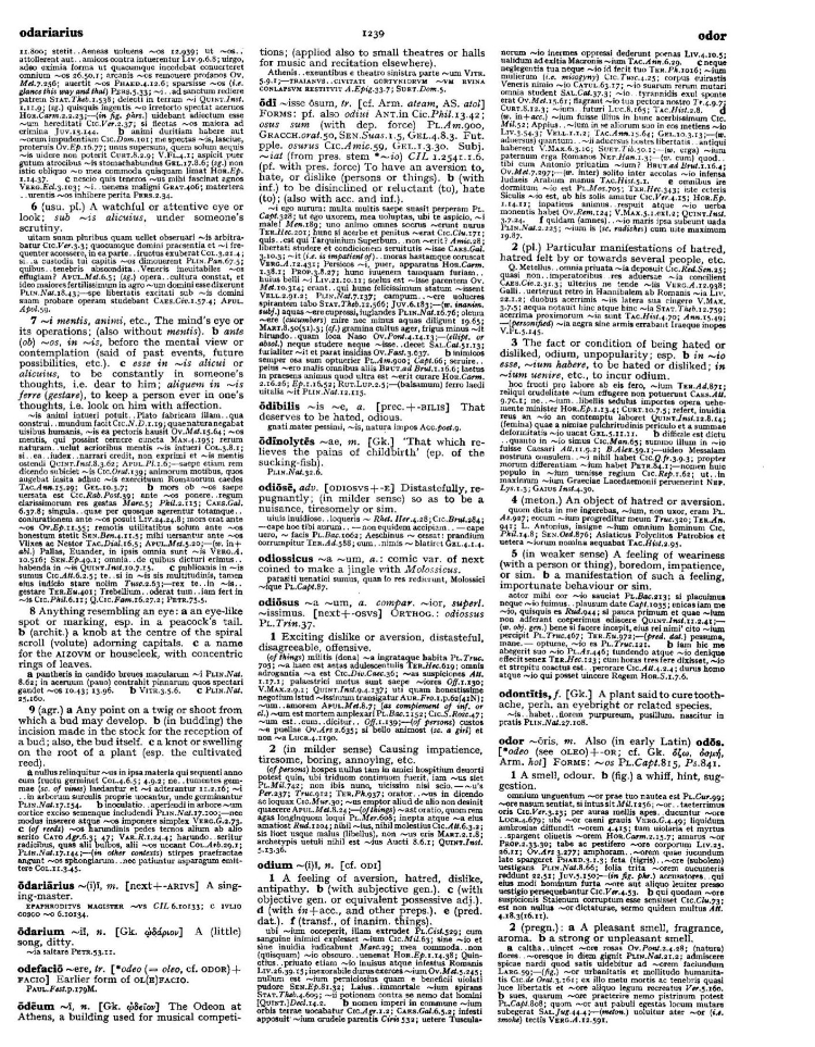 Page from the Oxford Latin Dictionary