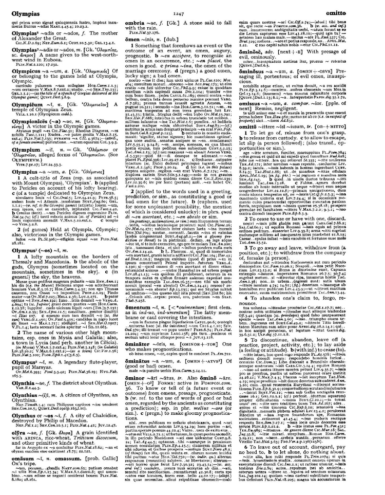 Page from the Oxford Latin Dictionary