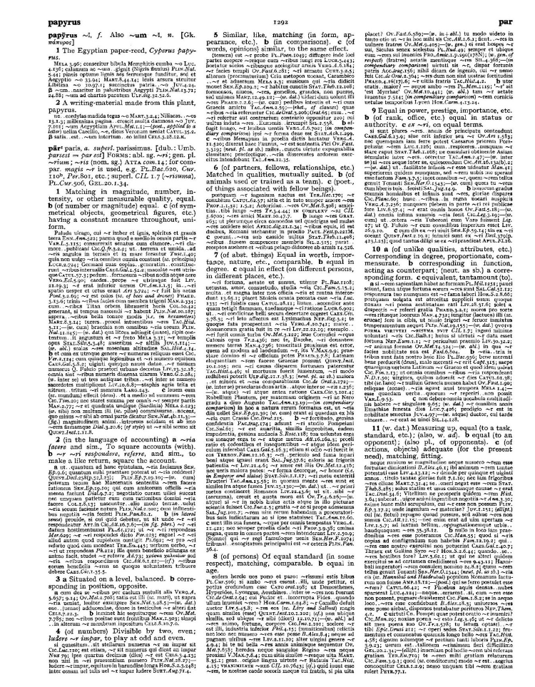 Page from the Oxford Latin Dictionary