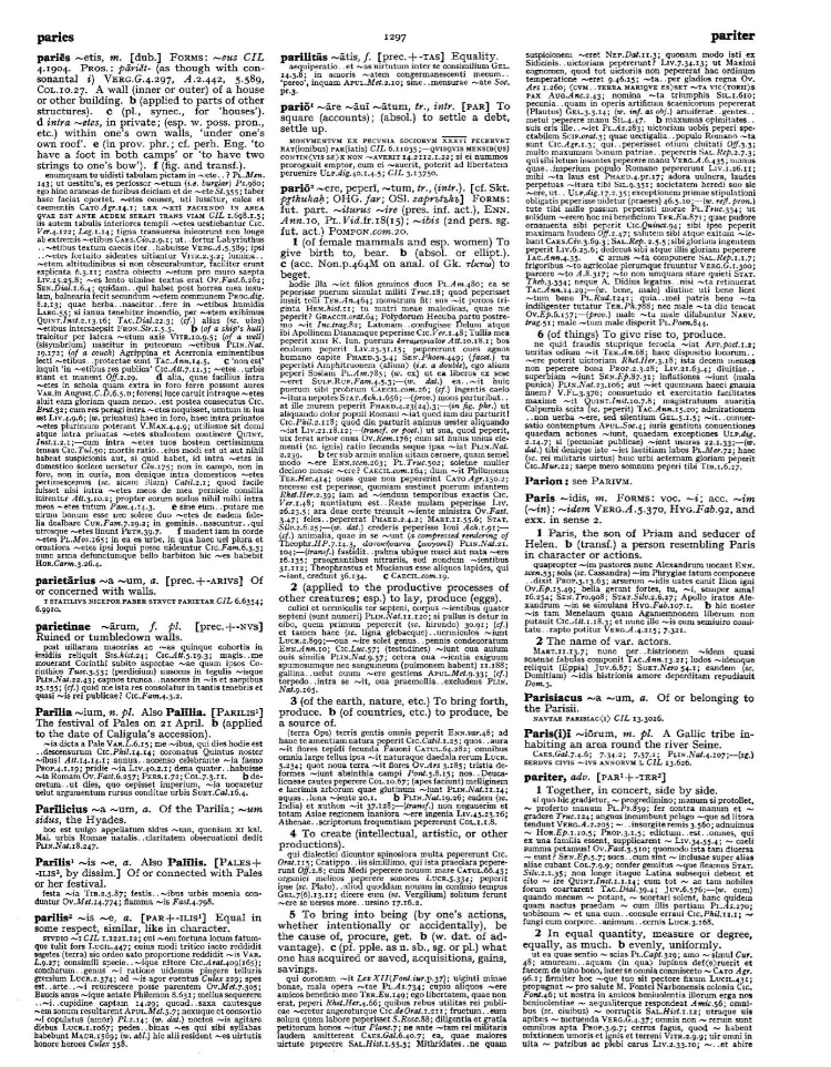 Page from the Oxford Latin Dictionary
