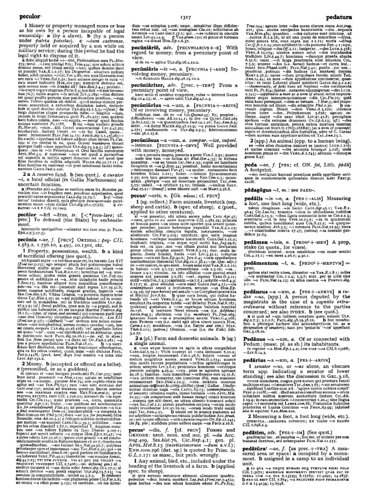 Page from the Oxford Latin Dictionary