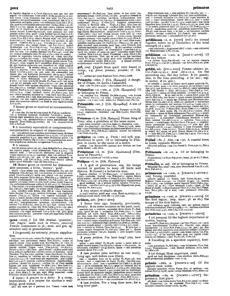 Page from the Oxford Latin Dictionary