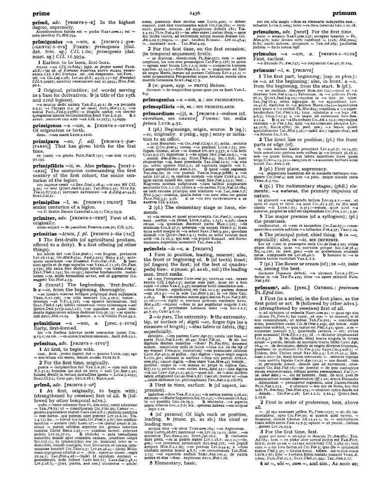 Page from the Oxford Latin Dictionary