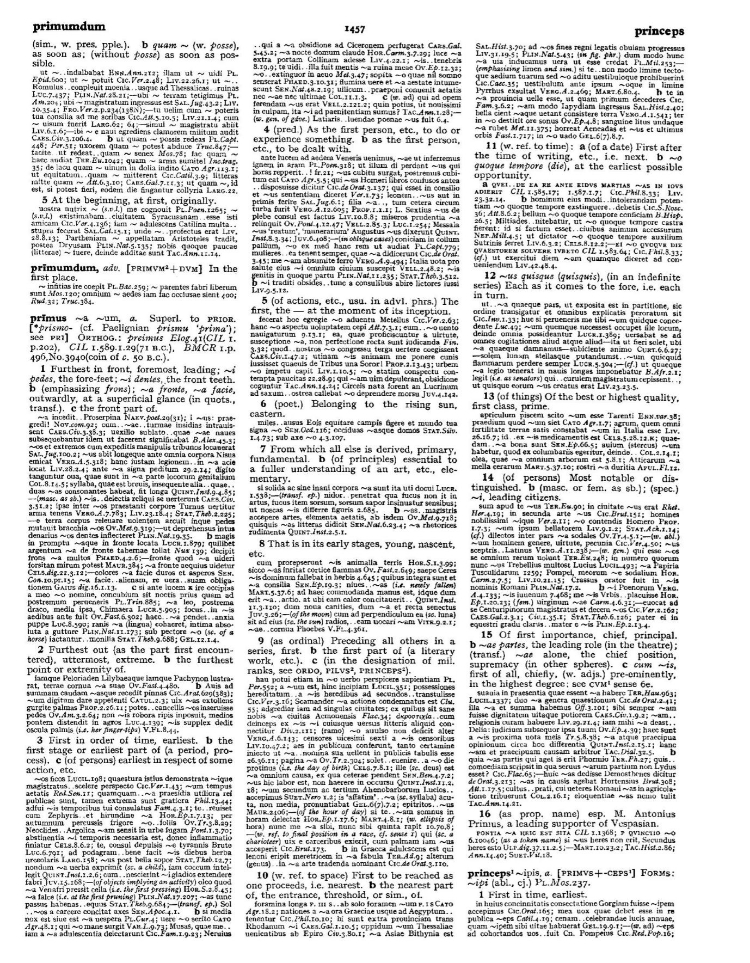 Page from the Oxford Latin Dictionary