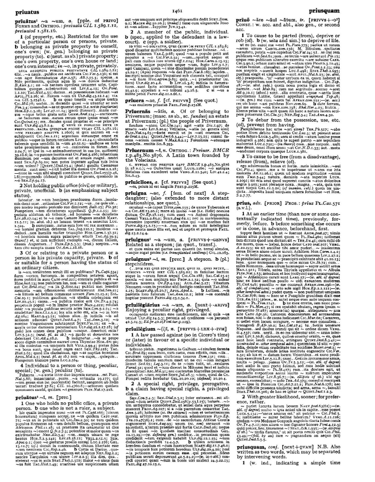 Page from the Oxford Latin Dictionary