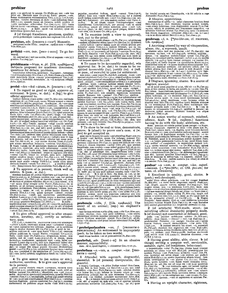 Page from the Oxford Latin Dictionary