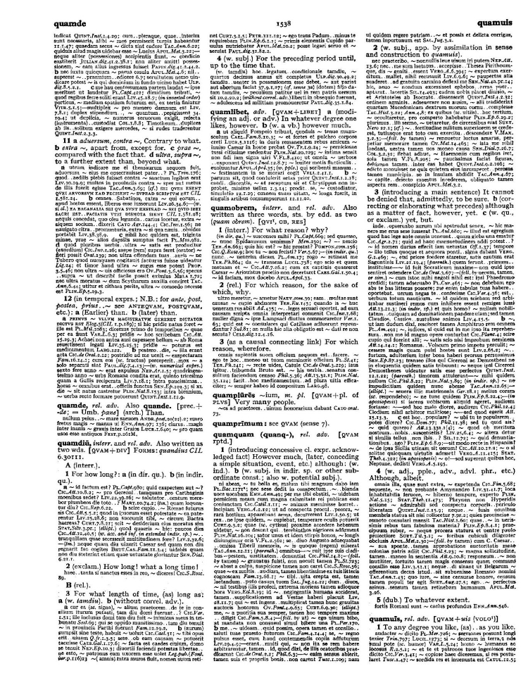 Page from the Oxford Latin Dictionary