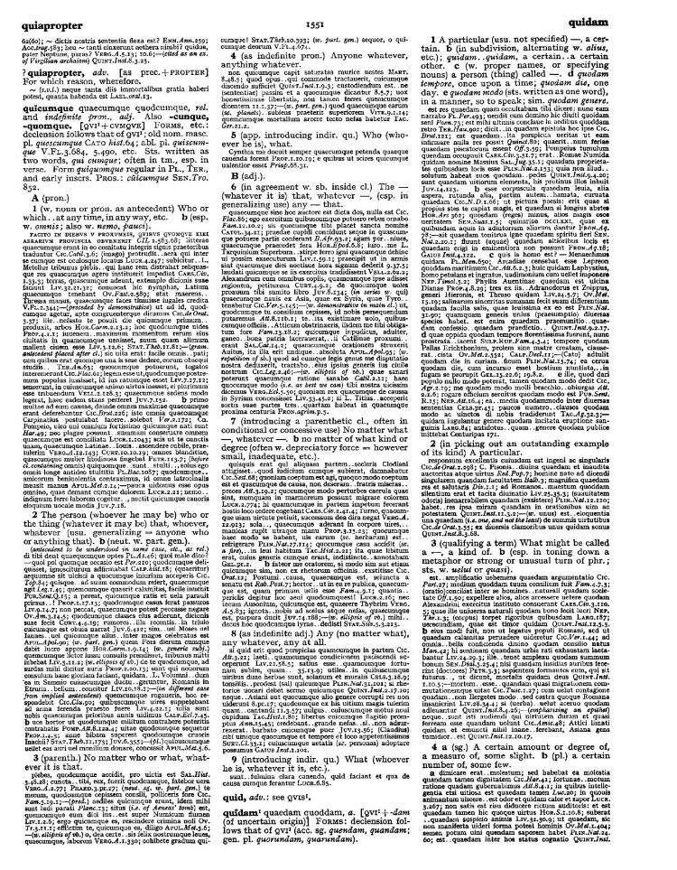 Page from the Oxford Latin Dictionary