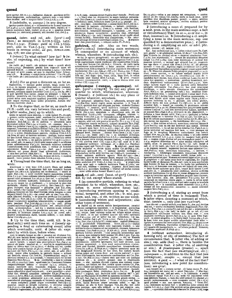Page from the Oxford Latin Dictionary