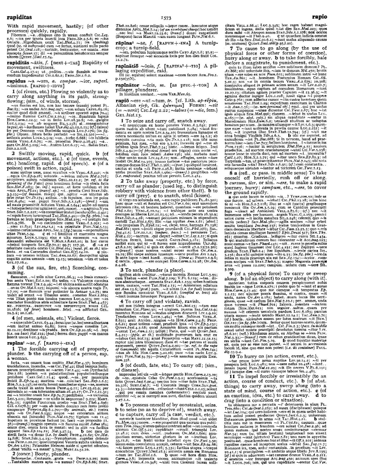 Page from the Oxford Latin Dictionary