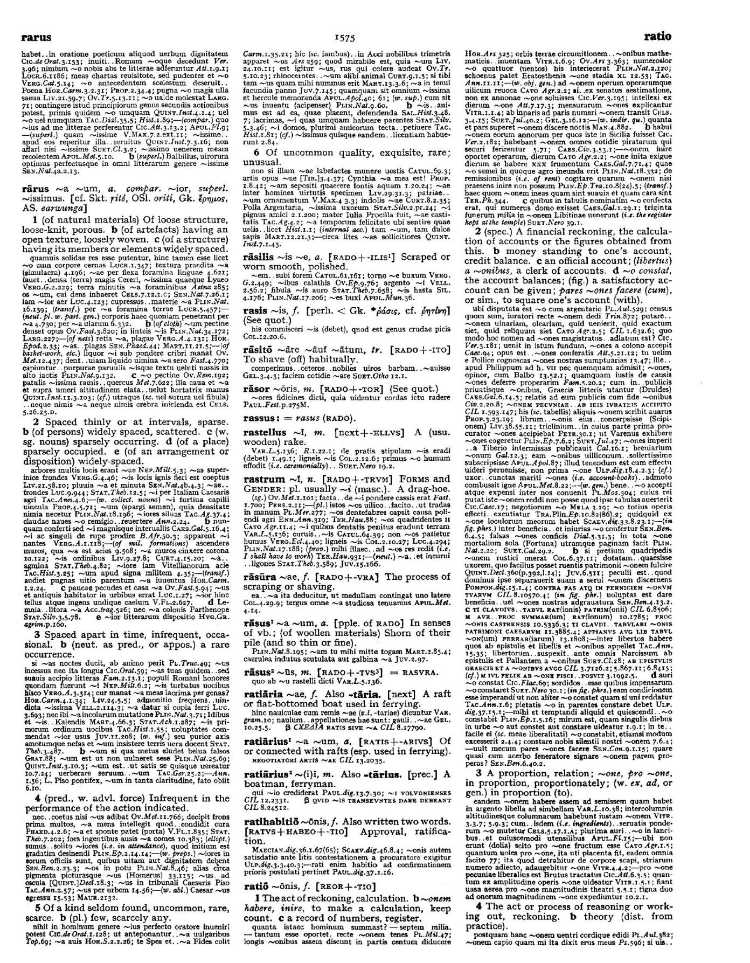 Page from the Oxford Latin Dictionary