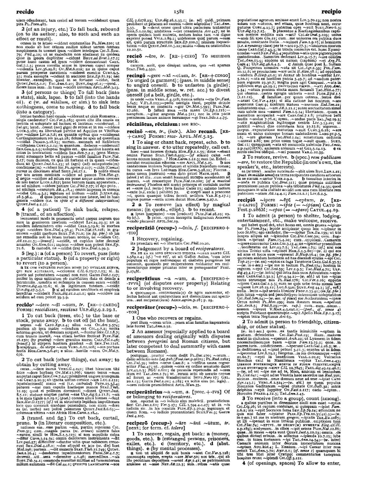 Page from the Oxford Latin Dictionary