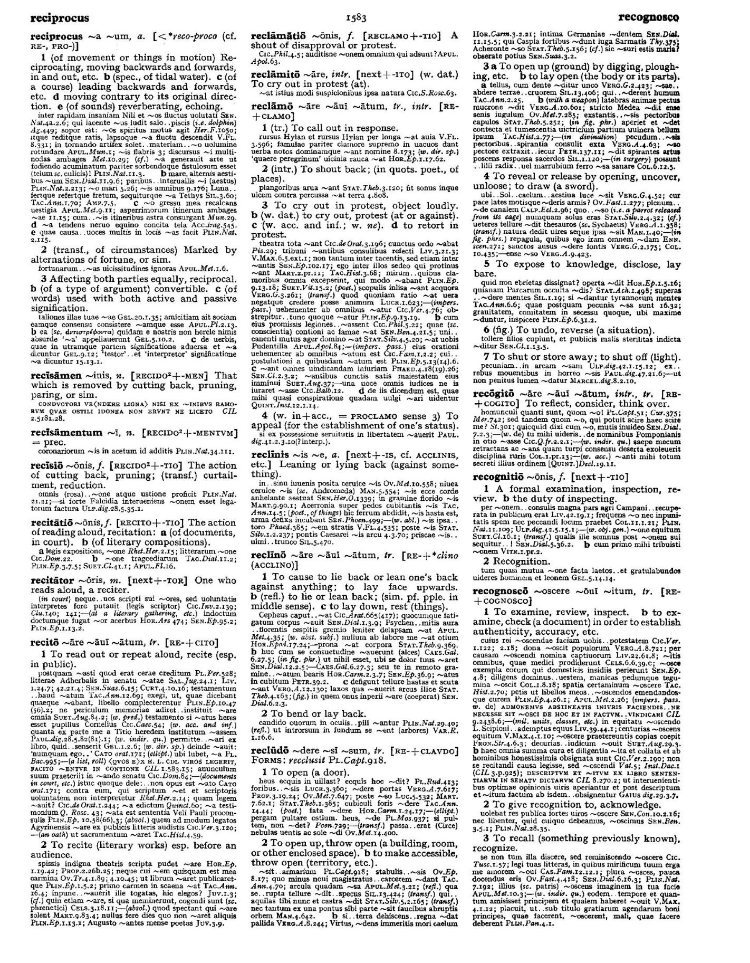 Page from the Oxford Latin Dictionary