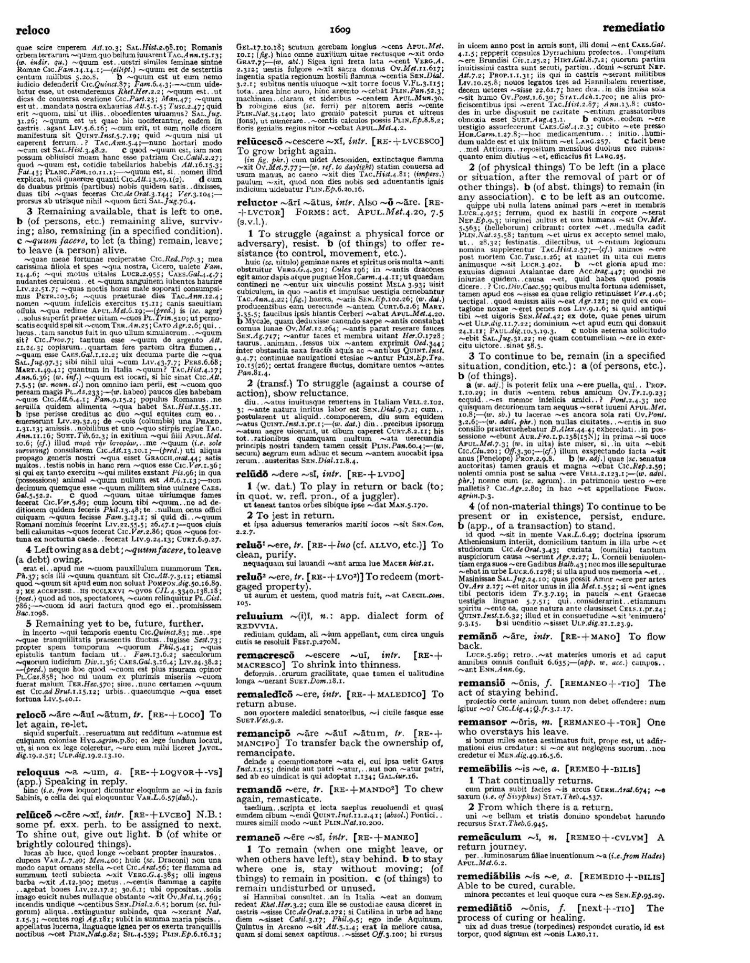 Page from the Oxford Latin Dictionary