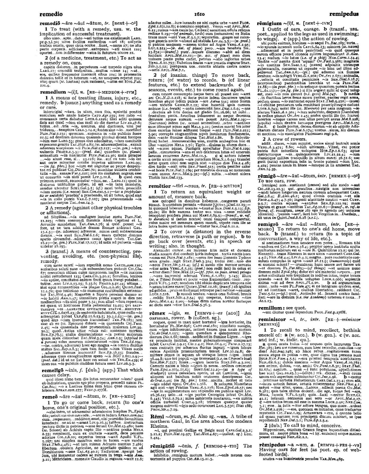 Page from the Oxford Latin Dictionary