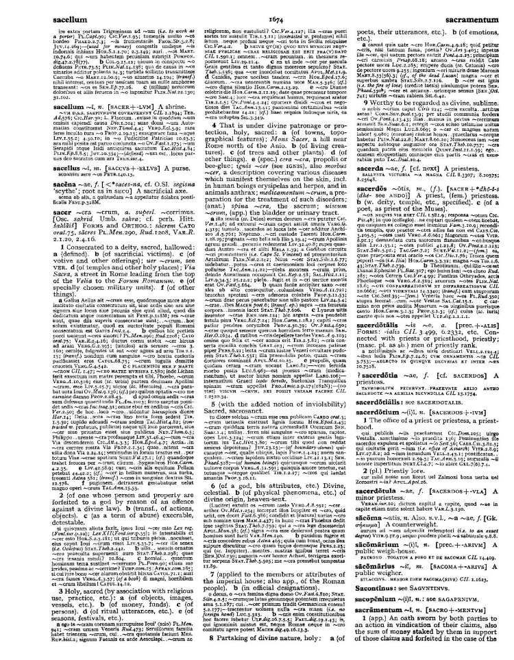 Page from the Oxford Latin Dictionary