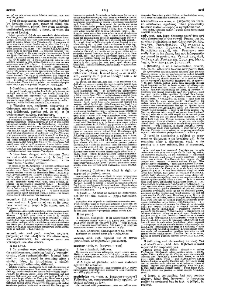 Page from the Oxford Latin Dictionary