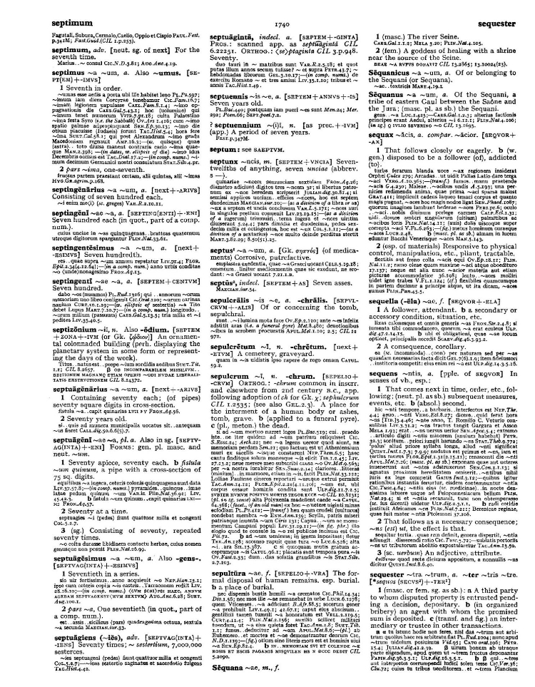 Page from the Oxford Latin Dictionary
