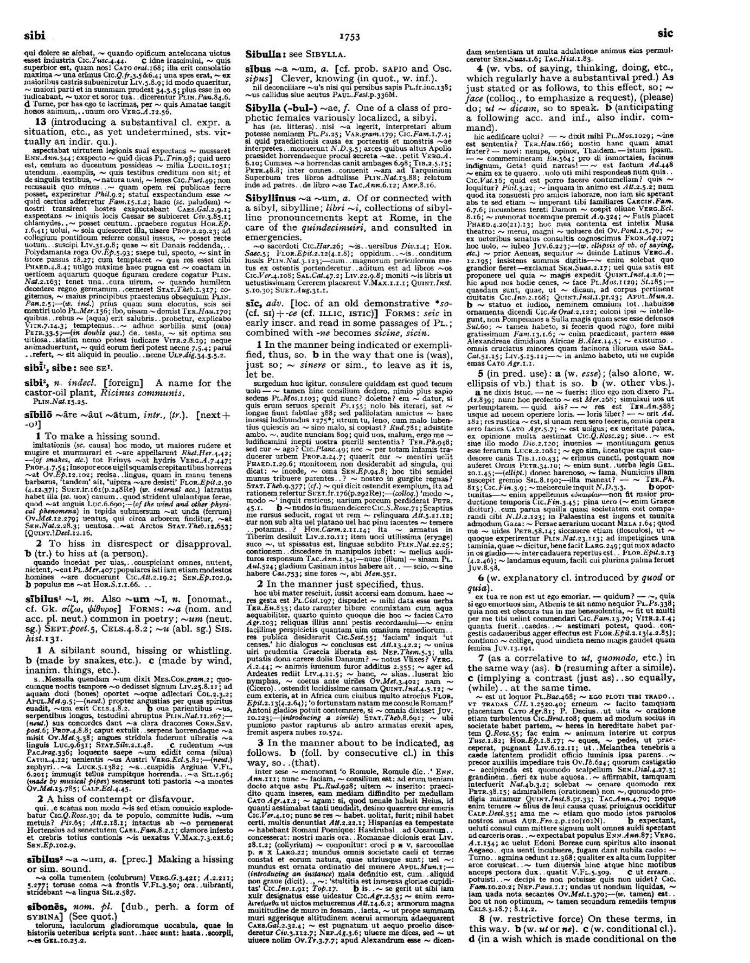 Page from the Oxford Latin Dictionary