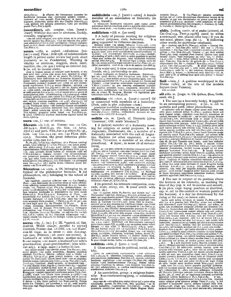 Page from the Oxford Latin Dictionary
