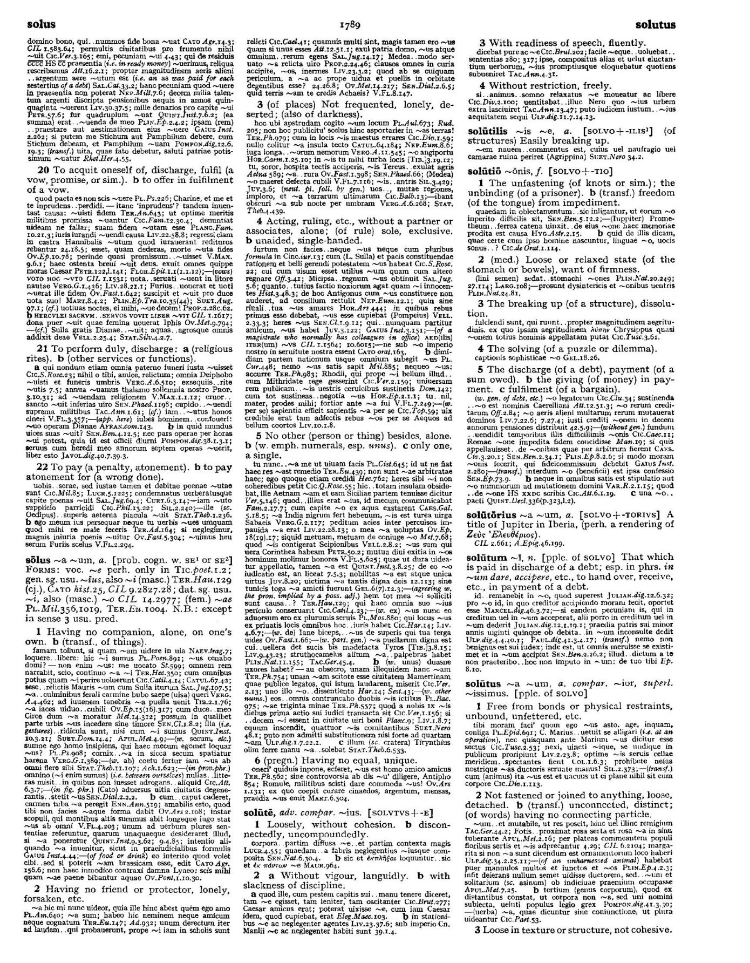 Page from the Oxford Latin Dictionary