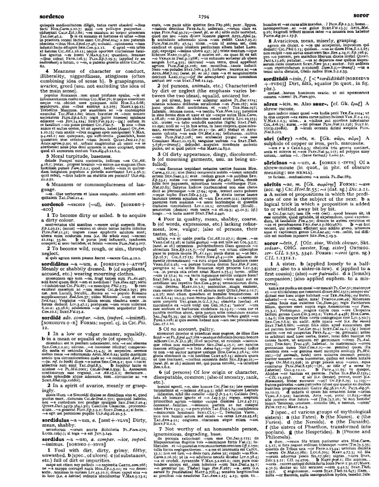 Page from the Oxford Latin Dictionary