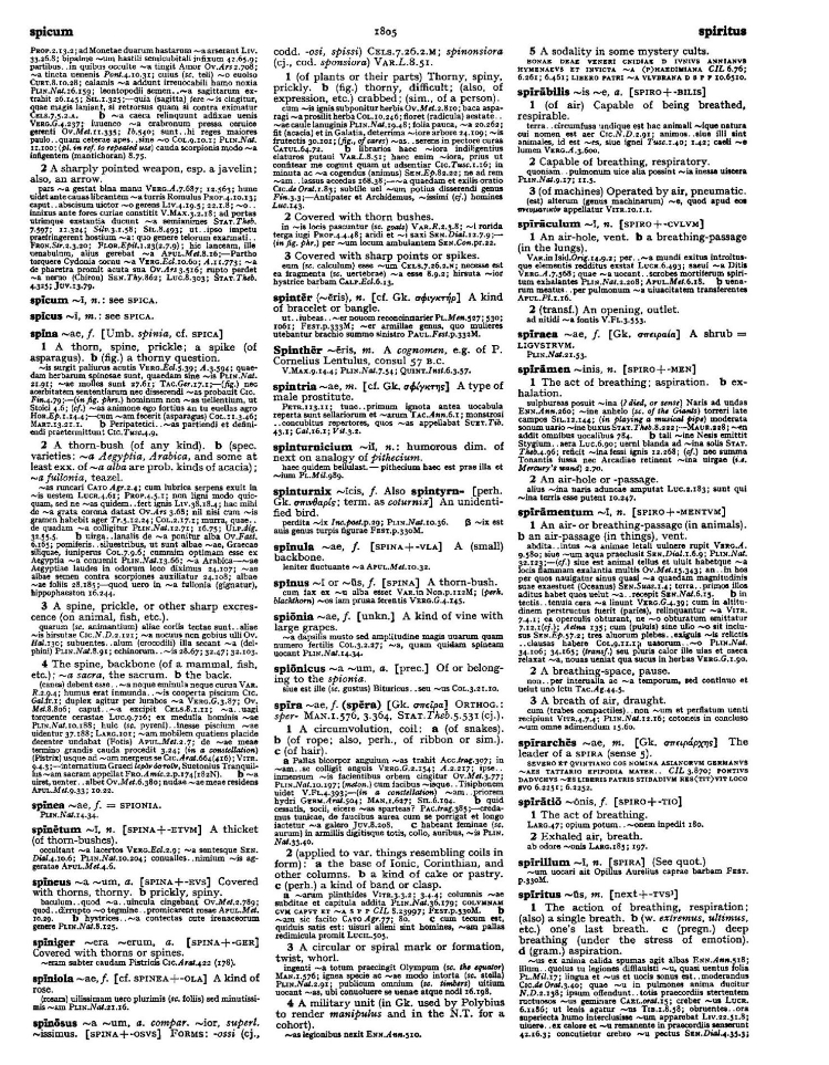Page from the Oxford Latin Dictionary
