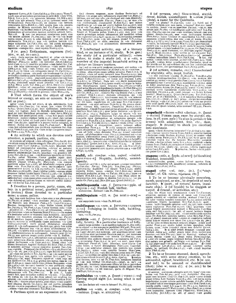 Page from the Oxford Latin Dictionary