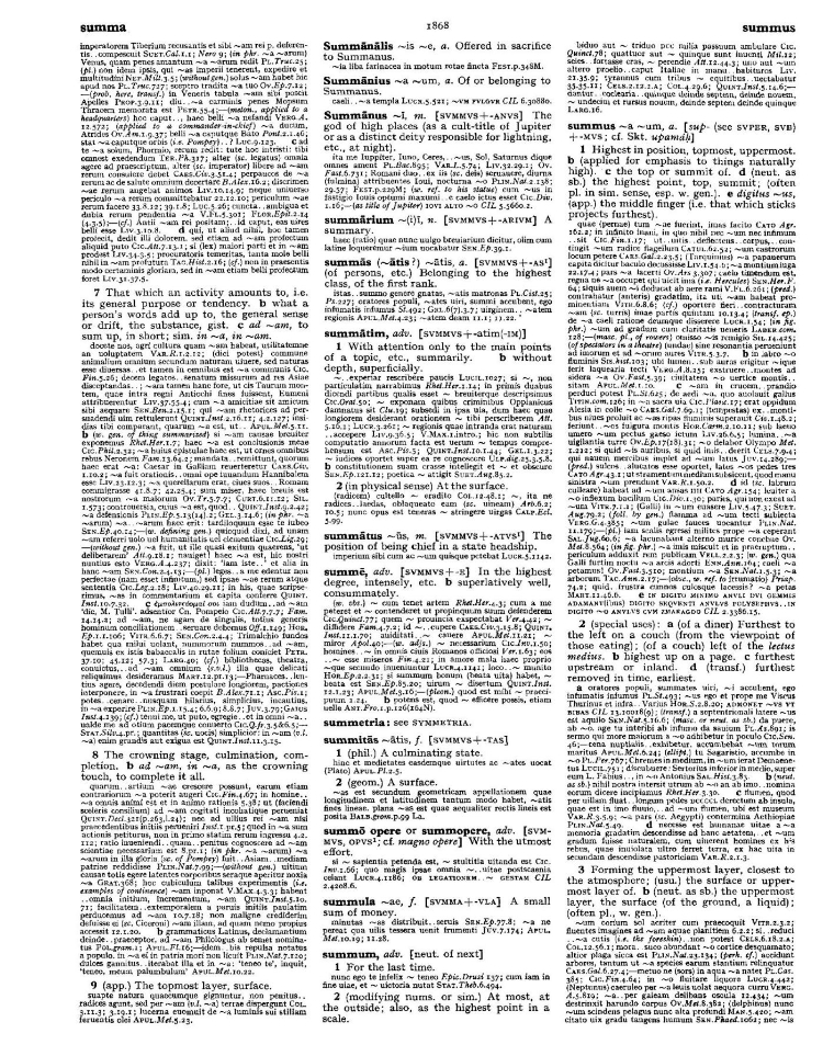 Page from the Oxford Latin Dictionary