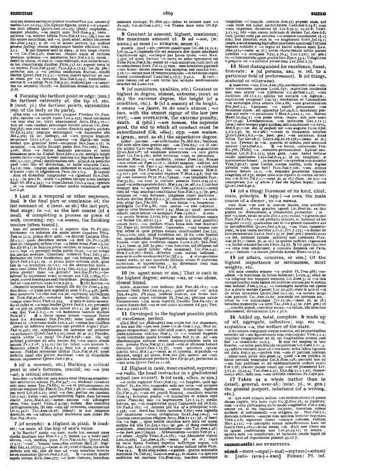 Page from the Oxford Latin Dictionary