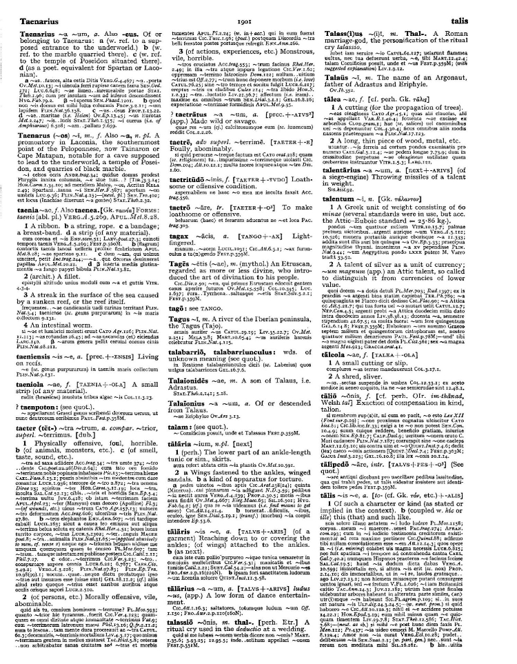 Page from the Oxford Latin Dictionary