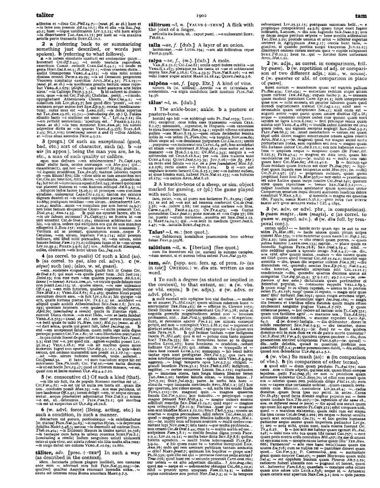 Page from the Oxford Latin Dictionary