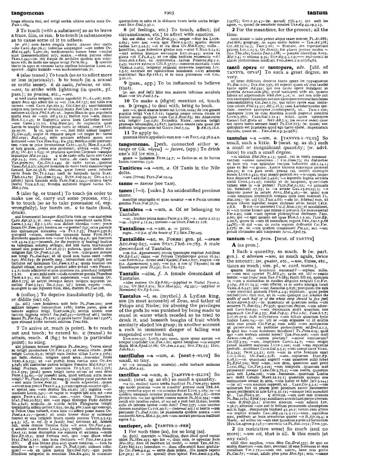 Page from the Oxford Latin Dictionary