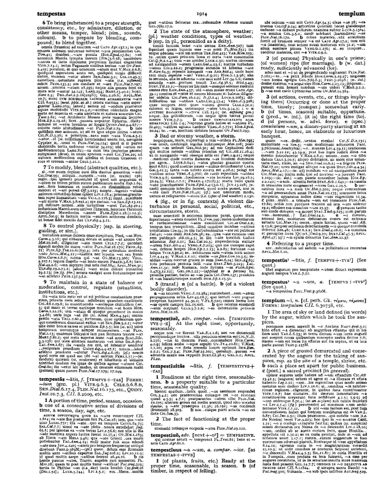 Page from the Oxford Latin Dictionary