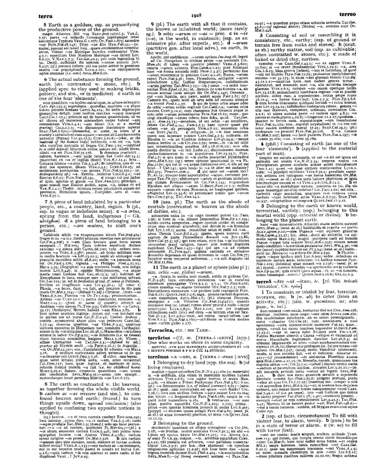 Page from the Oxford Latin Dictionary